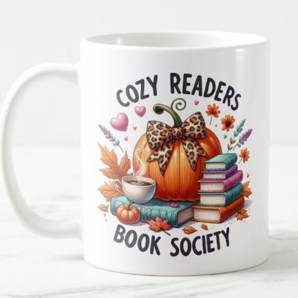 Cozy Readers Book Society Mug 15 OZ - Picture 1 of 4